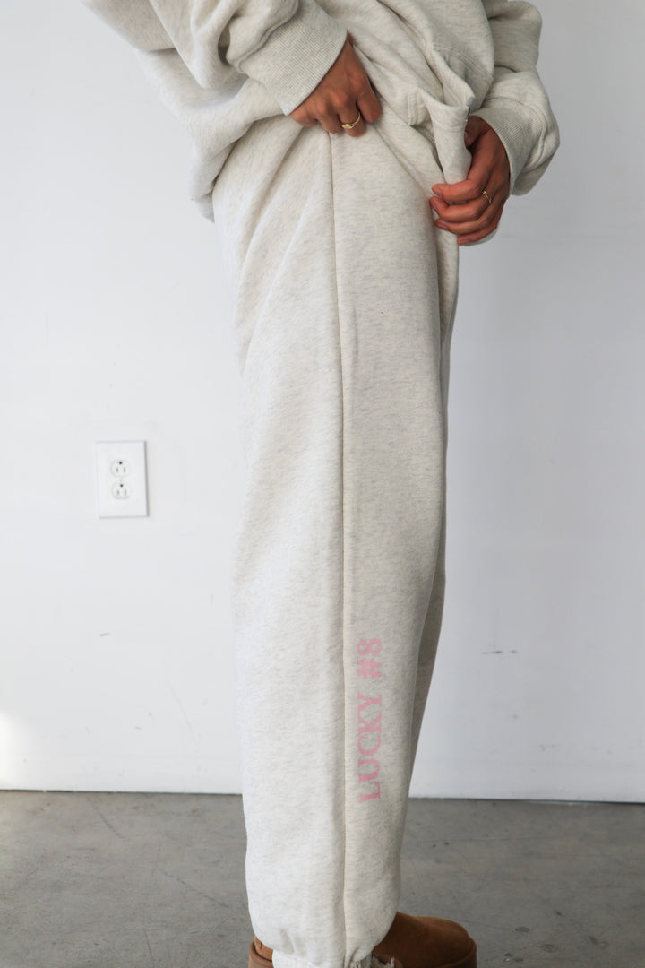 Lucky 8 Sweatpants - Strawberry Milk
