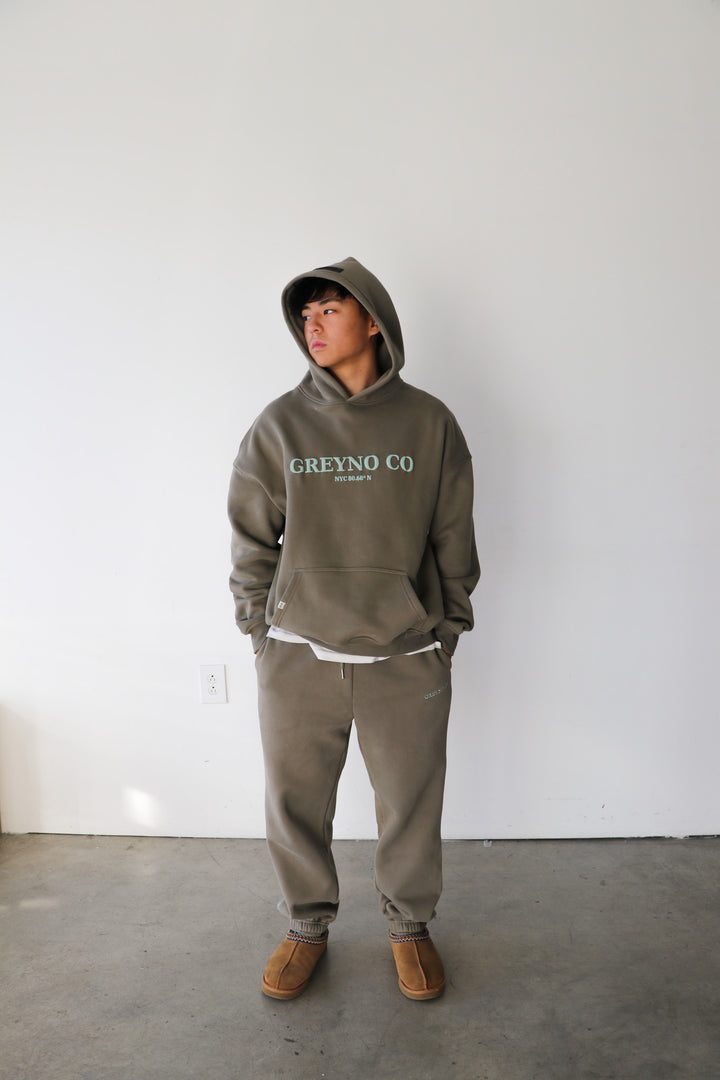 lucky 8 hoodie - Stone Green