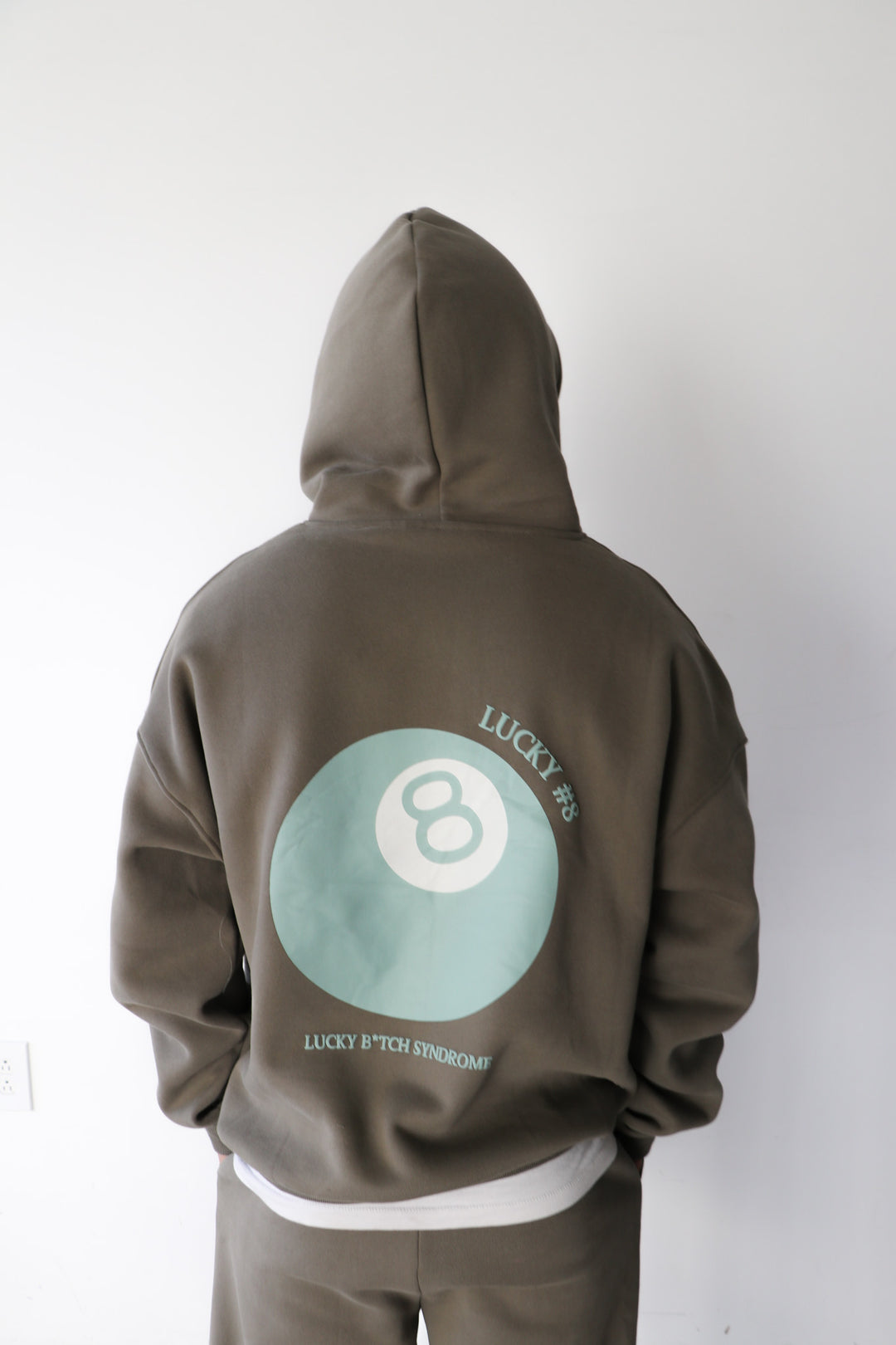 lucky 8 hoodie - Stone Green