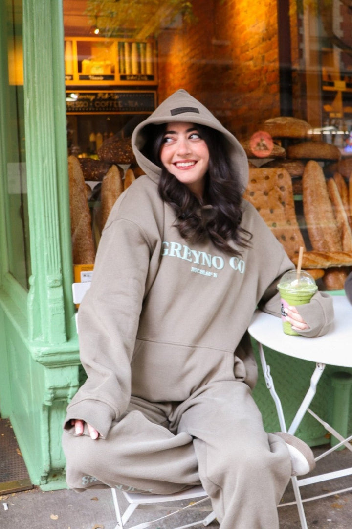 lucky 8 hoodie - Stone Green