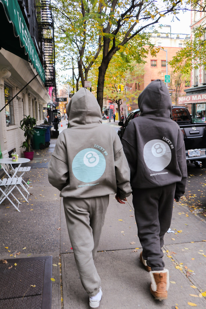lucky 8 hoodie - Stone Green
